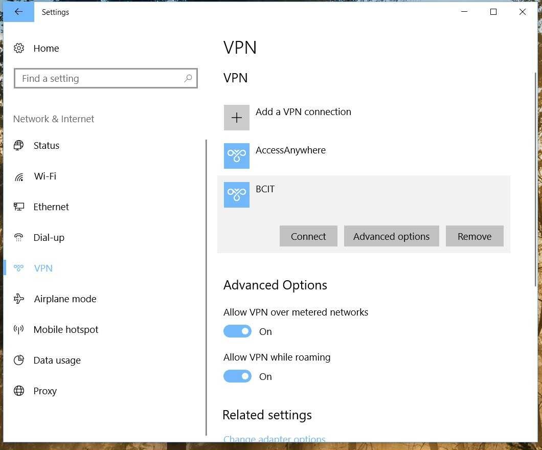 Updating AccessAnywhere Login Credentials in Windows - BCIT