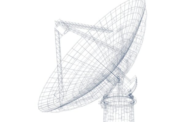 Large satellite dish architectural blueprint